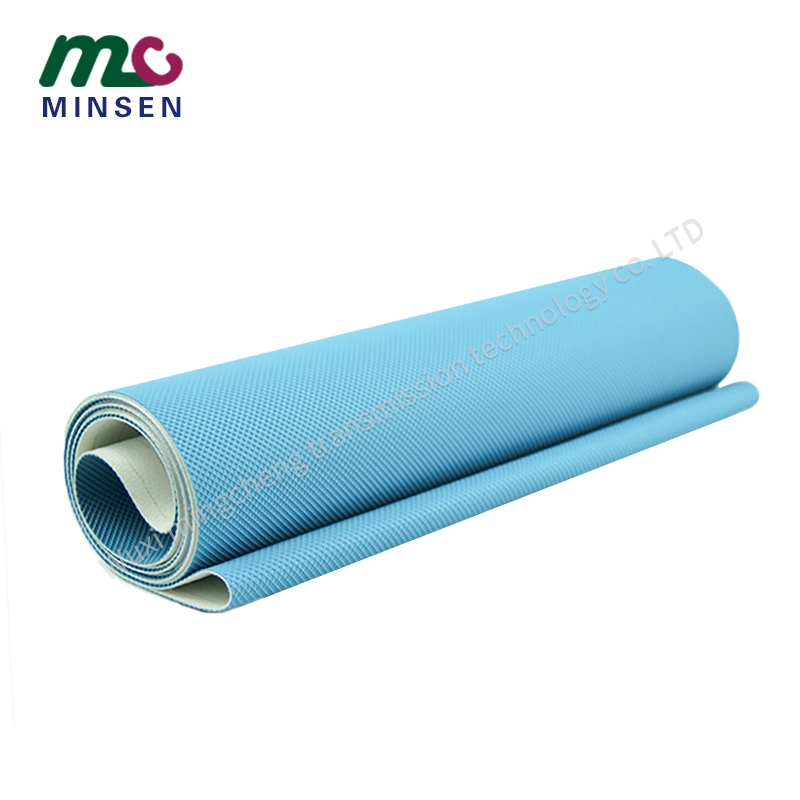 Fábrica 2mm PVC/PU/PVK Azul Industrial ligero Transporte/Transmisión banda/banda con Patrón de diamantes