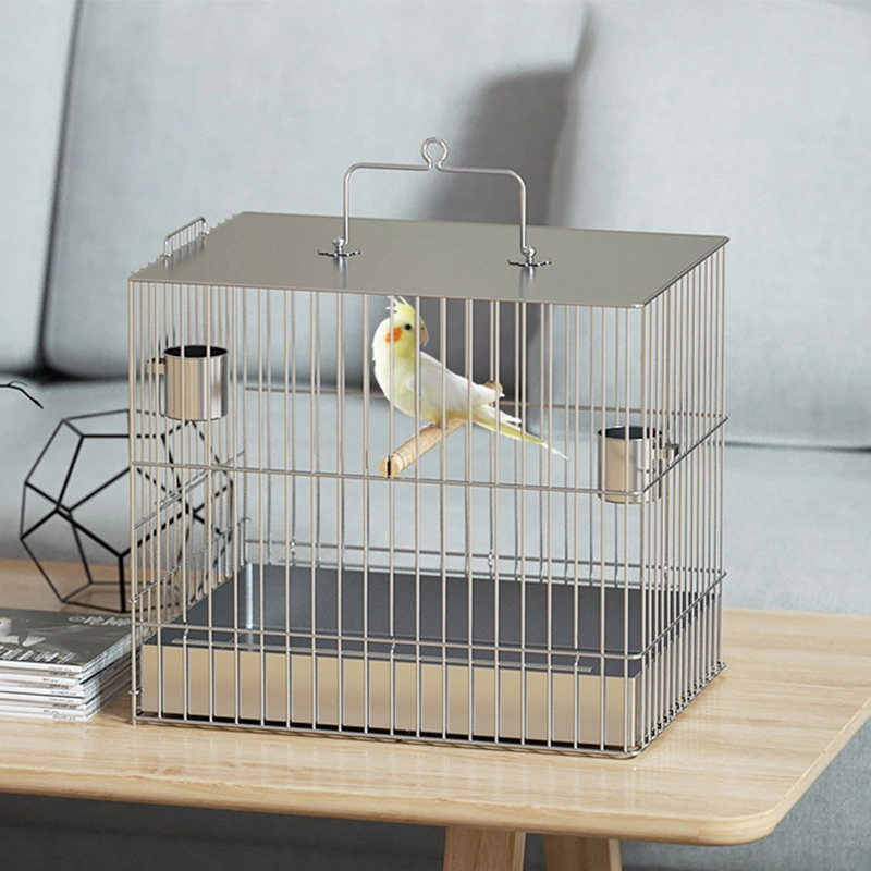 High quality/High cost performance  Stainless Steel Bird Cage Outdoor Folding Bird Breeding Cage with Handle Hook