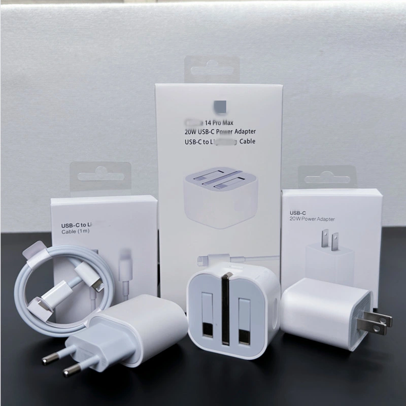 Original Charger for iPhone Power Adapter USB Type-C Pd 20W Adapter USB Plug Us/EU/UK Charger Blocks