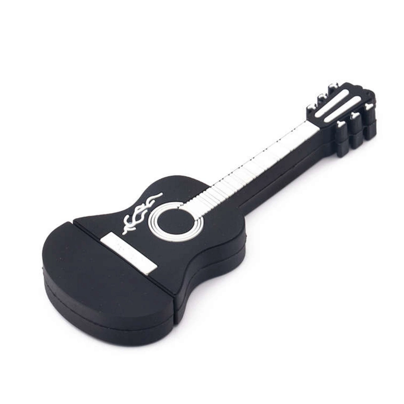Promoción Regalo Música Guitar Shape PVC USB Flash Drive para Logotipo personalizado