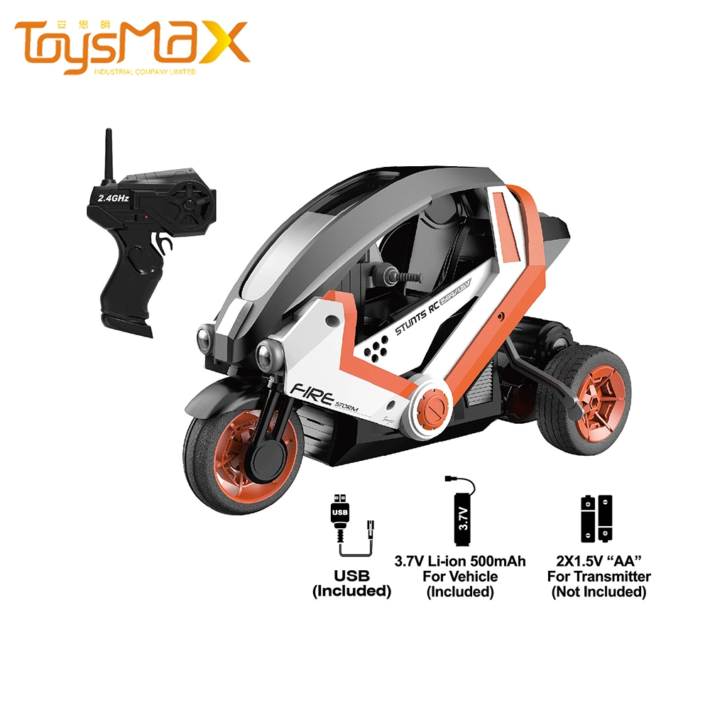 2,4Ghz completa função de controle de rádio Moto 1/8 eléctrico de alta velocidade várias acção acrobática RC Stunt Carro brinquedo com luz de LED