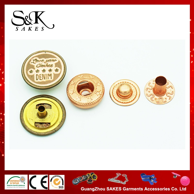 Spring Type Metal Button Snap Fastener Button with Good Price for Garments