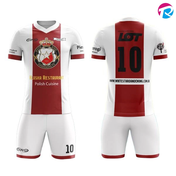 Uni Customized Sport Jersey Fußball-Set Sportbekleidung Atmungsaktiver Fußball Einheitliche Sätze