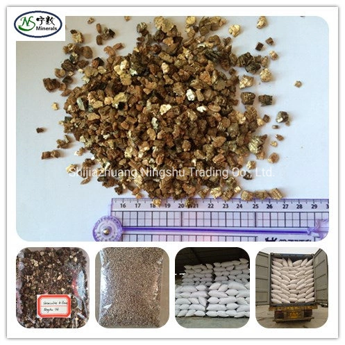 Vermiculite expansé argent doré de qualité supérieure à faible teneur en poussière pour le jardinage, l'horticulture, l'isolation, les matériaux de construction