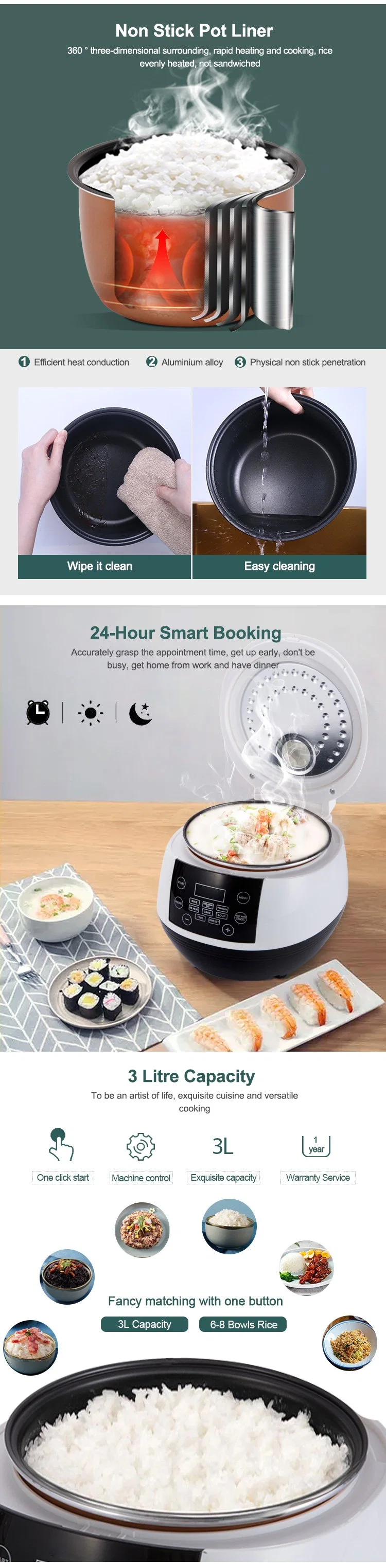 Multi Function Food Warm Low Sugar Donlim Mini Microwave Electric Rice Cooker