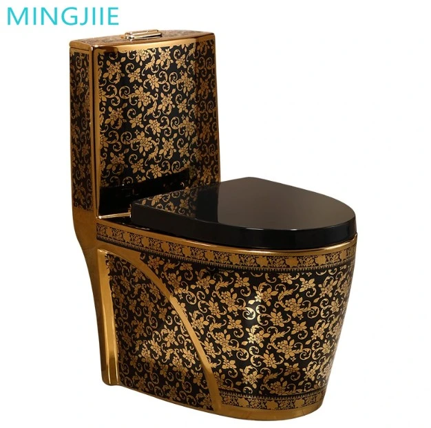 Fancy Gold Plated Wc Ceramic Toilet and Sink Combo Bathroom Luxury Jueco De Inodoro Seramica Toilet Bowl Set