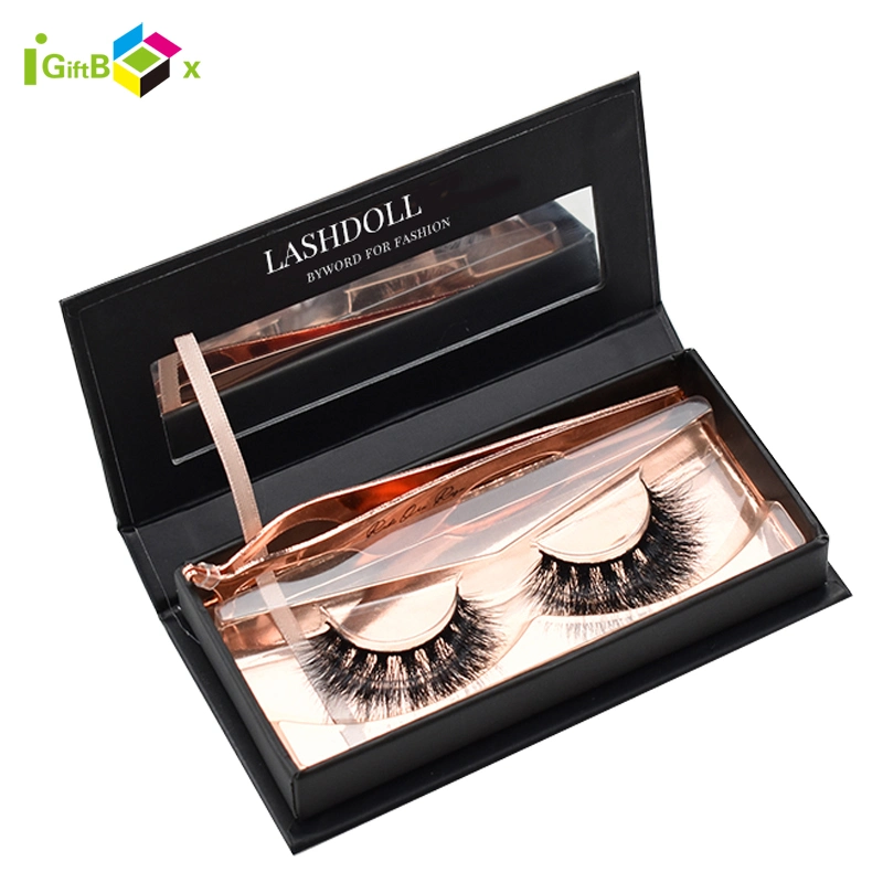 Diamond Eyelash Packaging Box Private Label Holographic Eyelash Packaging Box with Blister Tray