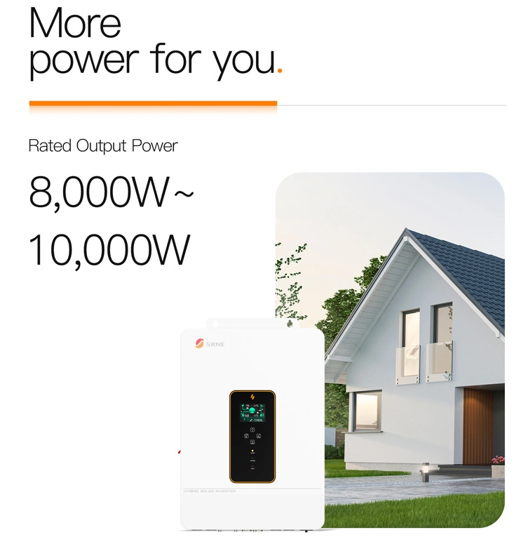 Sine Wave Inverter and Converter MPPT Controller Hybrid 8kw 48VDC 230VAC Hybrid off Grid Solar Inverter Home Solar System