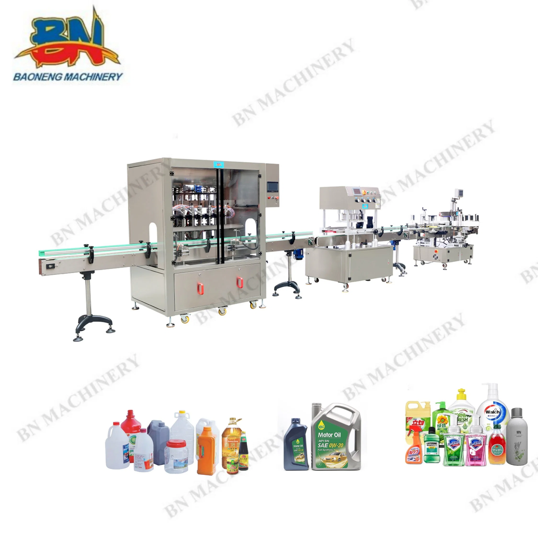 Automatic Bottle Liquid Detergent Lotion Shampoo Filling Machine with Capping Packaging Line