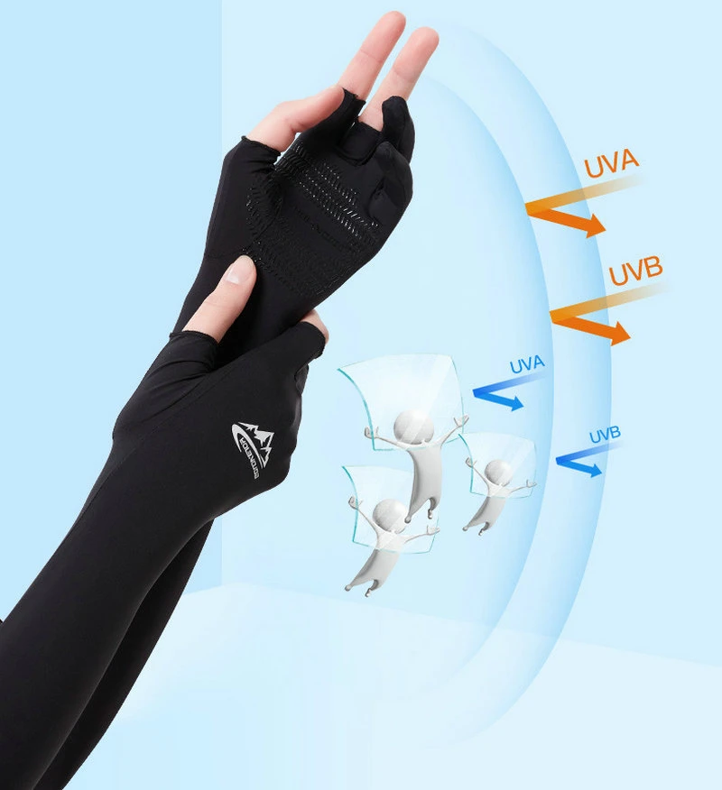 Men Women Cooling Arm Sleeves Cover with Ergonomic Fingers Ci19390