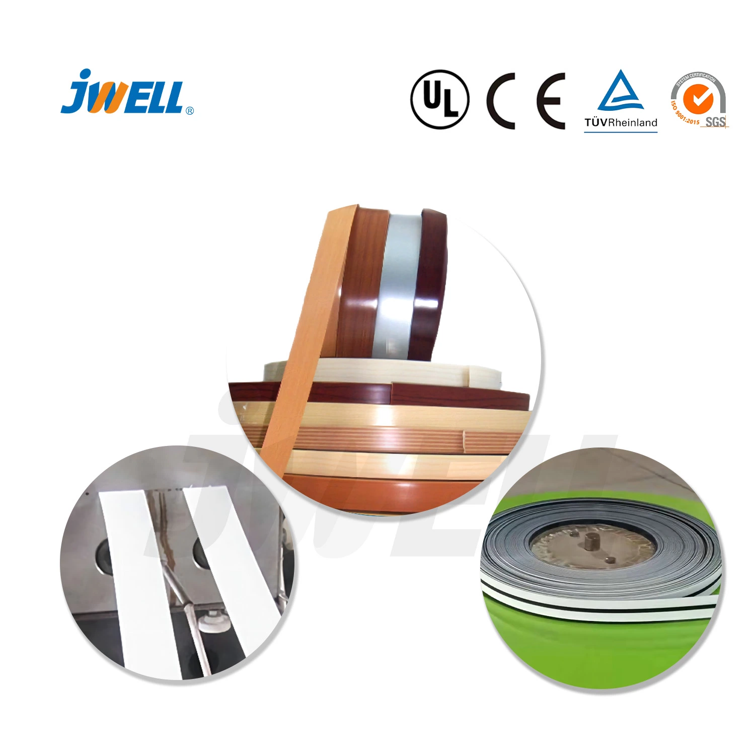 Jwell Plastic PVC Edge Banding Production Line for Door Covers/Frame/Window Covers