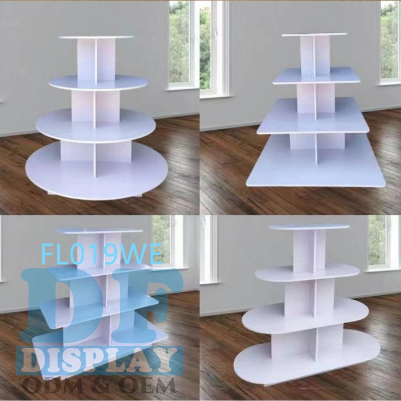 Wood Round Platform Display Stand Supermarket Shelf Stacks Cosmetics Cabinet Exhibition Stand Wooden Portable Retail Table Display Stand Counter