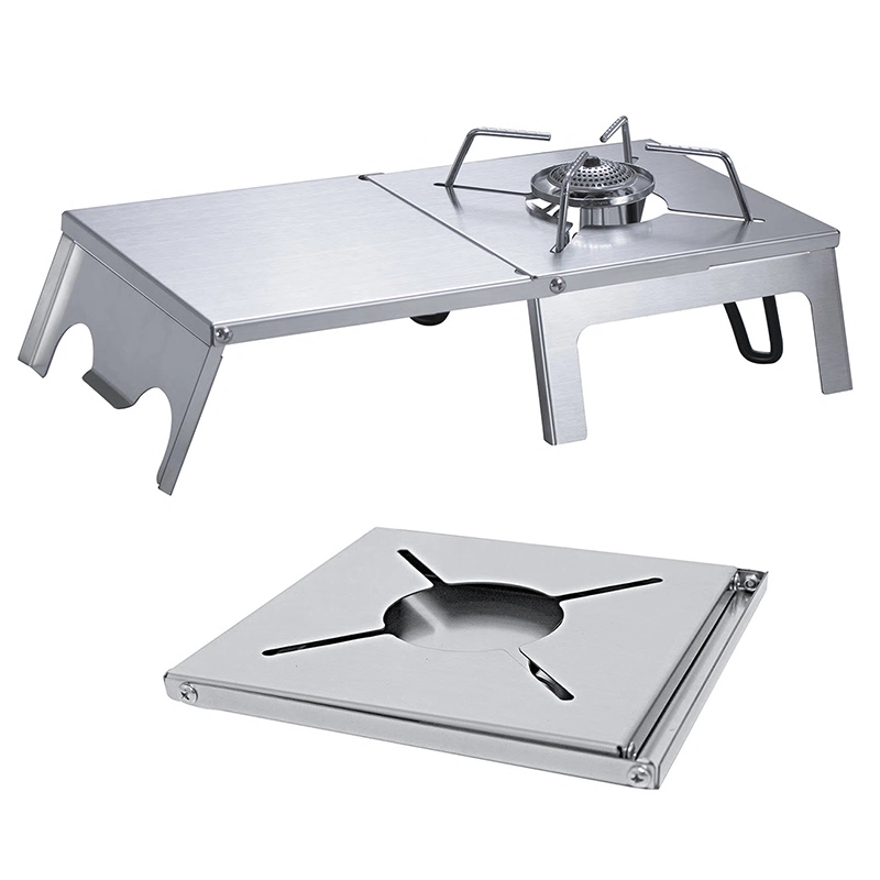 Stainless Steel Cooking Camping Stove Picnic Portable Desktop Folding Mini Table for Gas Stove Burners