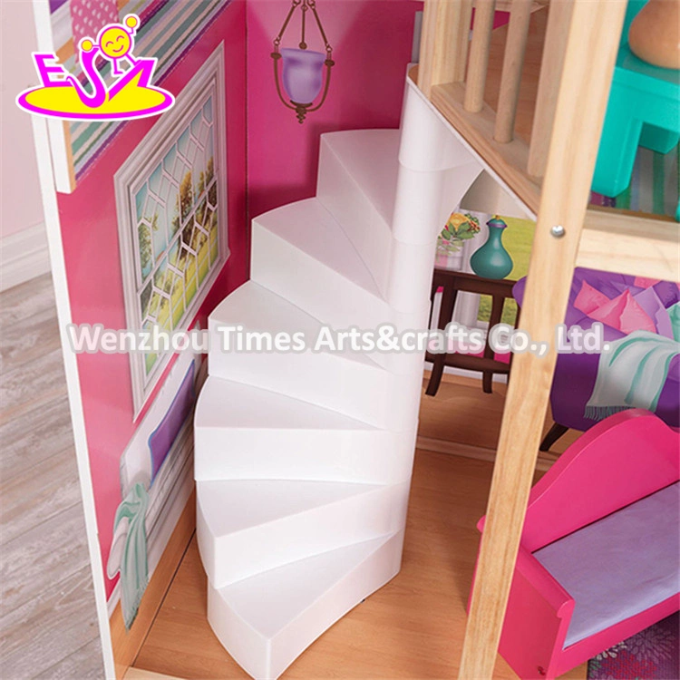 Best Design Big Size Kids Wooden Elegant Doll House Set with Furniture W06A227