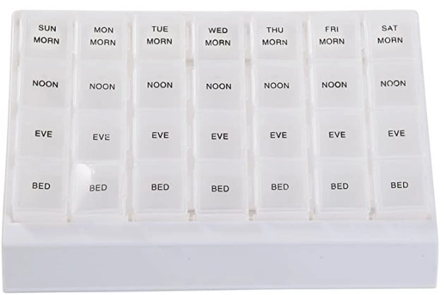 Custom 7 Day 4 Times Daily Pill Organizer Weekly Pill Dispenser Box