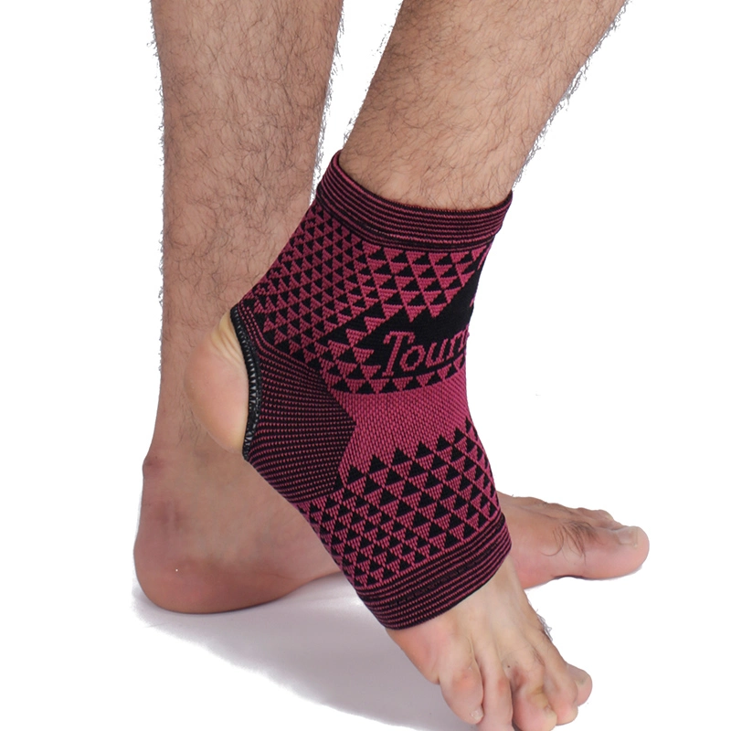 Turmalina la compresión de fibra óptica magnética funda en el tobillo el tobillo rodillera apoyo para el dolor de tobillo
