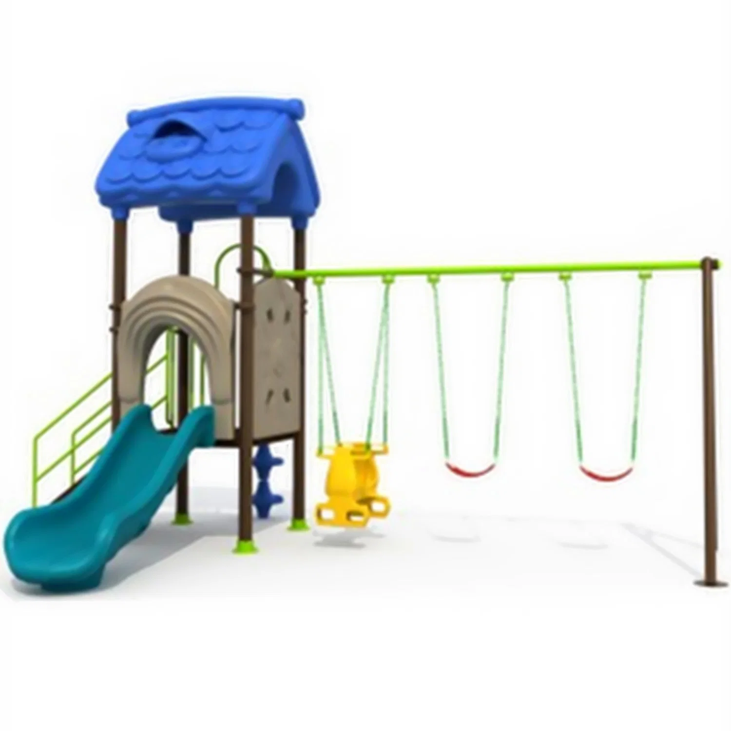 Outdoor Playground Equipment Kids Amusement Park Slide Swing Set