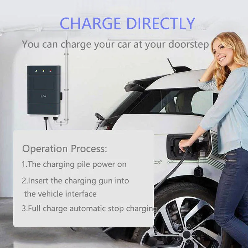 Wall Mounted CCS1 CCS2 Chademo 7kw 32A Electric Car Auto AC Charge Station