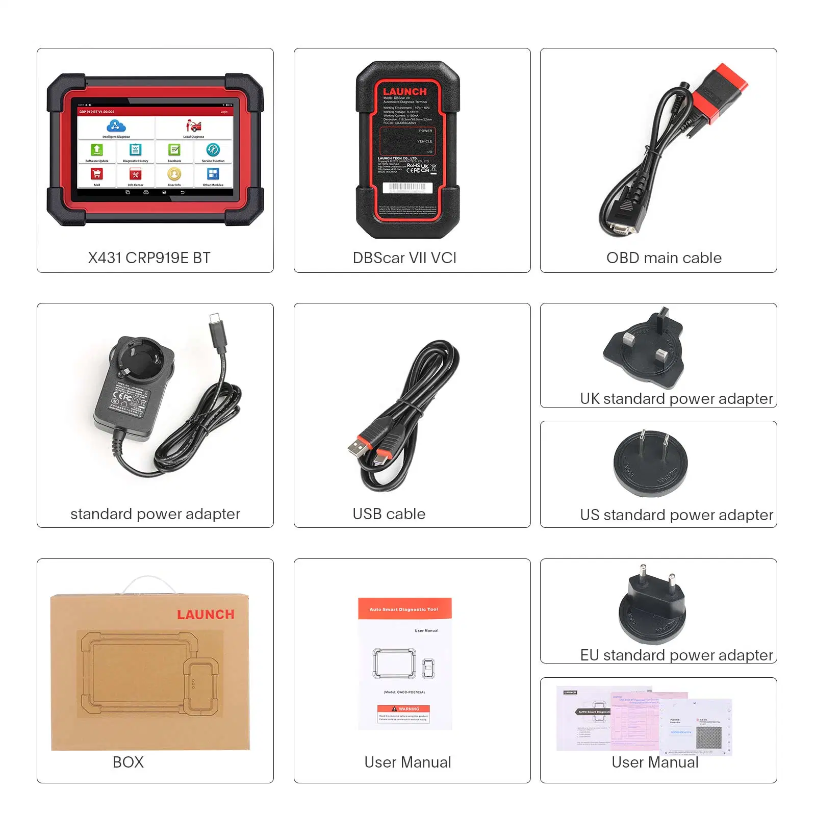 2023 Launch Crp919e Bt Diagnostic Scanner with Bluetooth Supports Can Fd Doip and ECU Coding Global Version