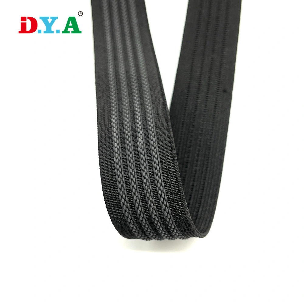 Manufacturer Direct Sale Custom 20mm Latex Coated Non Slip Elastic Webbing Garment Gripped Elastic Band for Ski Wear/Cycling Wear