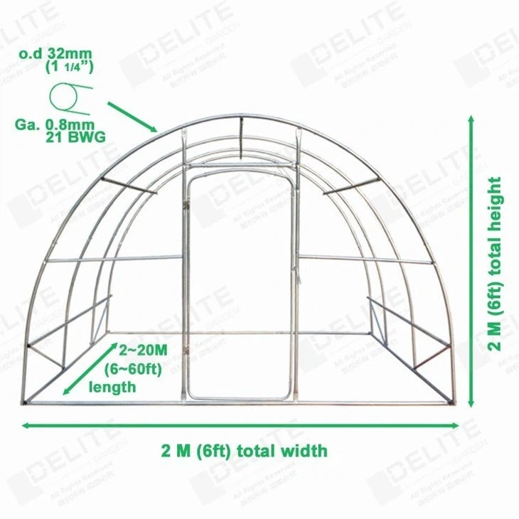 2mx6mx2m Small Residental Home Use Growing Plants Polytunnel Greenhouse