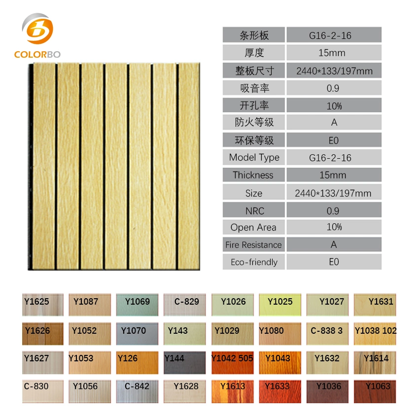 Studio Sound Absorption Wood Tmber Fireproof Panel