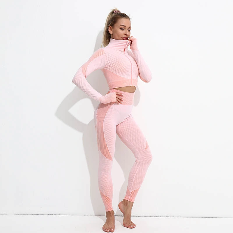 New Large Zipper Yoga Suit Long-Sleeved Fitness Female Yoga Wear