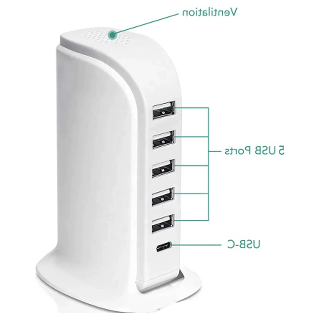 منفذ متعدد لمحطة شحن USB السريعة متعدد المنافذ متعددة القابس متعدد الشاحن