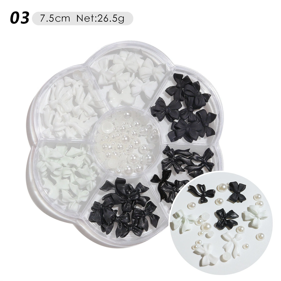 Nail Jewelry Wholesale Flower Bow Aurora Patch Bear Rhinestone Pearl Mixed Nail Decoration Drill Sequins