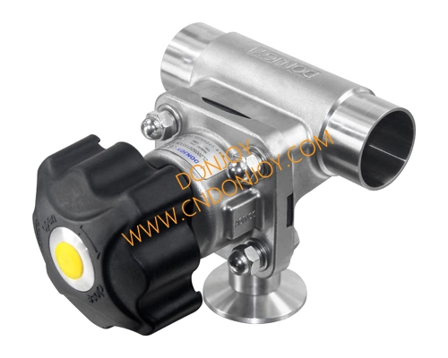 Sanitary Three Way T Port Diaphragm Valve Welding Connection Double Gasket