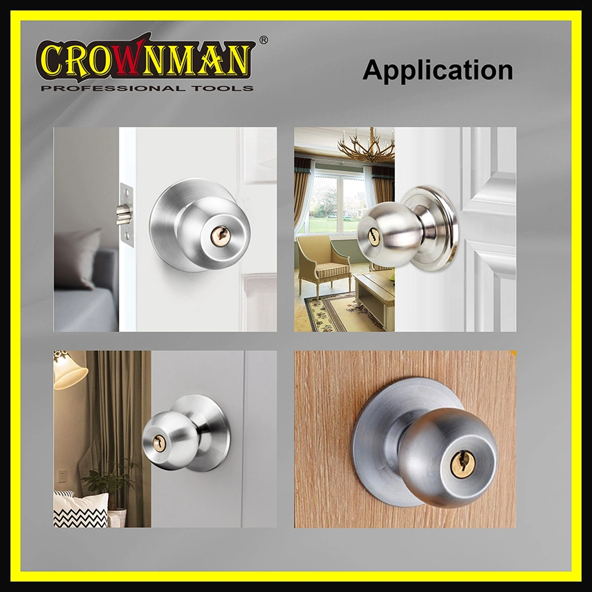 Crownman Cylindrical Ball Knob, Crownman Hardware Ball Lock, Spherical Door Lock