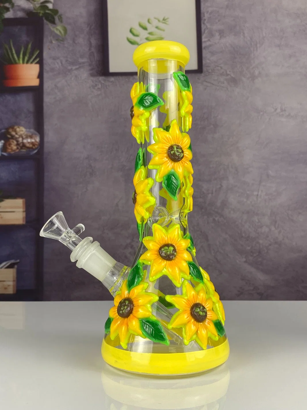 in Stock 3D Hand Draw Glowing in The Dark Quality Cheap Glass Water Pipe