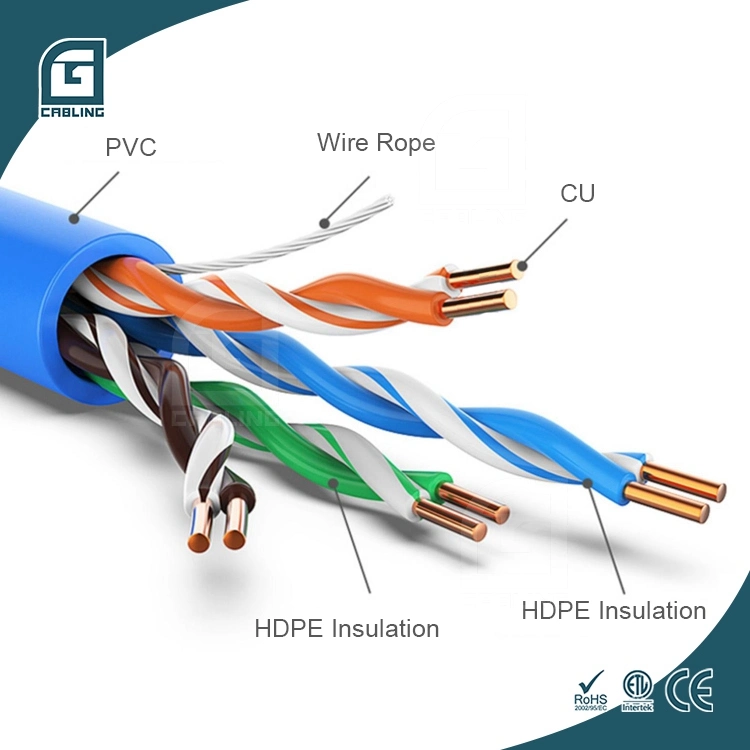 Gcabling 20 Years Manufacturing Network Cable Ethernet Cable Indoor UTP Cat5e LAN Cable