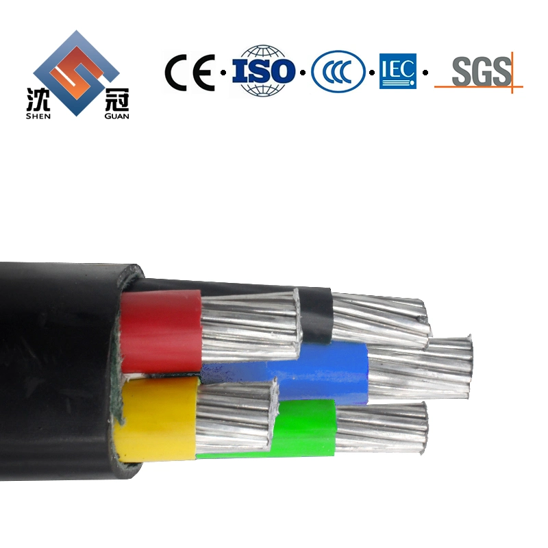 Núcleo de aislamiento XLPE Shenguan 4 Funda de PVC Cu eléctrico subterráneo de vehículos blindados de cable de alimentación de baja tensión de 60m3-240m3desde China Factroy