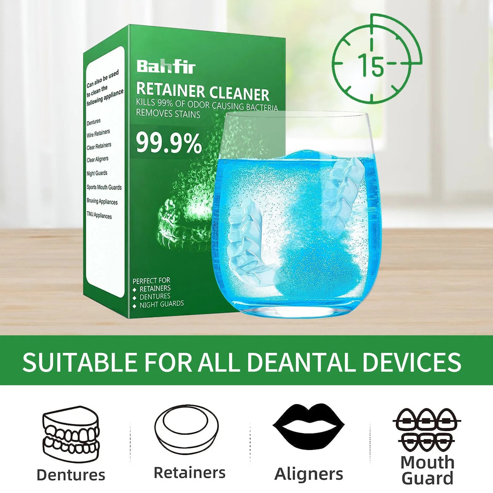Comprimés de nettoyage dentaire par blanchiment, un produit pour enlever les taches de dents, taches de fumée et mauvaise haleine