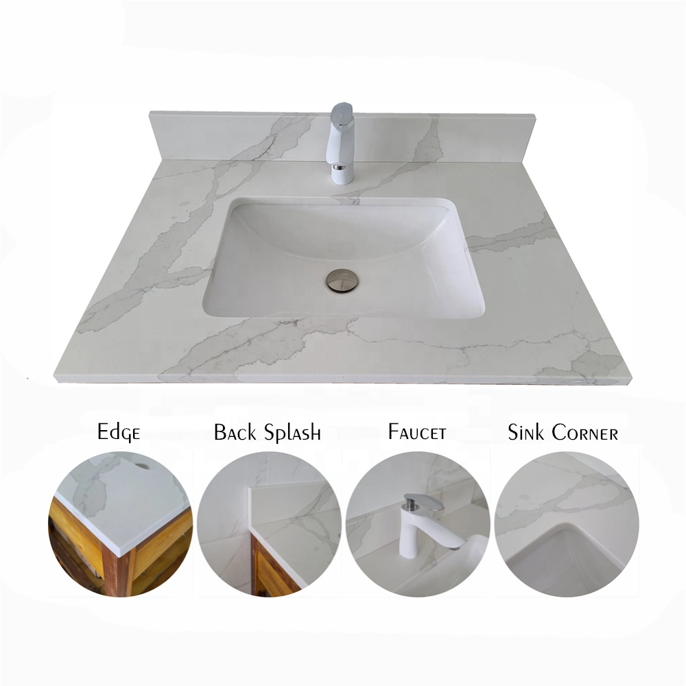 Factory Manufacture Customize White/Black/Grey/Yellow/Blue Granite/Marble/Quartz Stone Kitchen Bathroom Eased/Laminate Bar Vanity Island Table Work Countertops