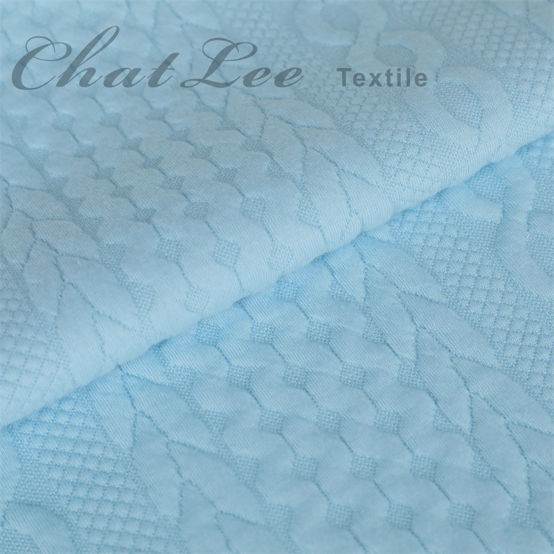 Chatlee tricot tricot double face polyester jacquard Spandex bande verticale de la pâte frite se tord de vêtement