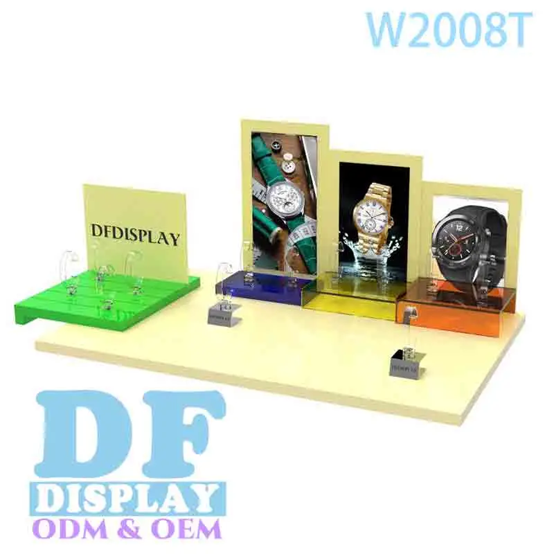 Wholesale/Supplier POS Custom Design Luxury Acrylic Holder Counter Watch Display Stand for Wristband Watches Showcase Tray