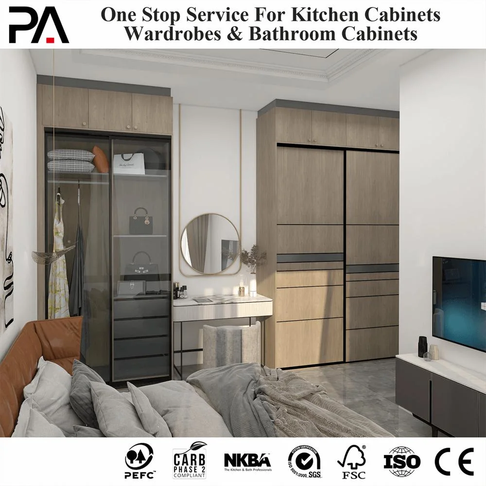 PA American Furniture Customized Storage Modern Ready to Assemble Sliding Wardrobe