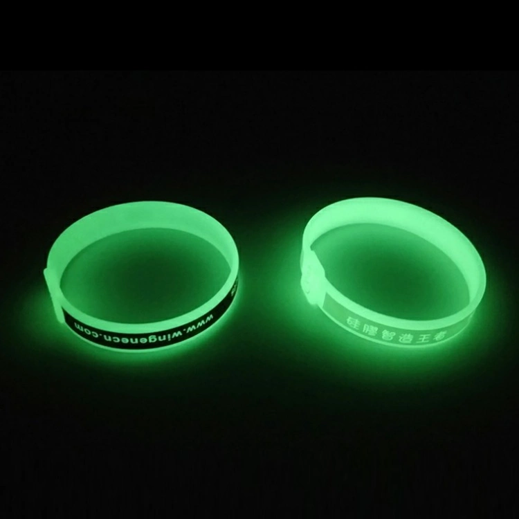 Glow in Dark Silicone Wristband Fluorescent Bracelets Elastic Rubber Bangles