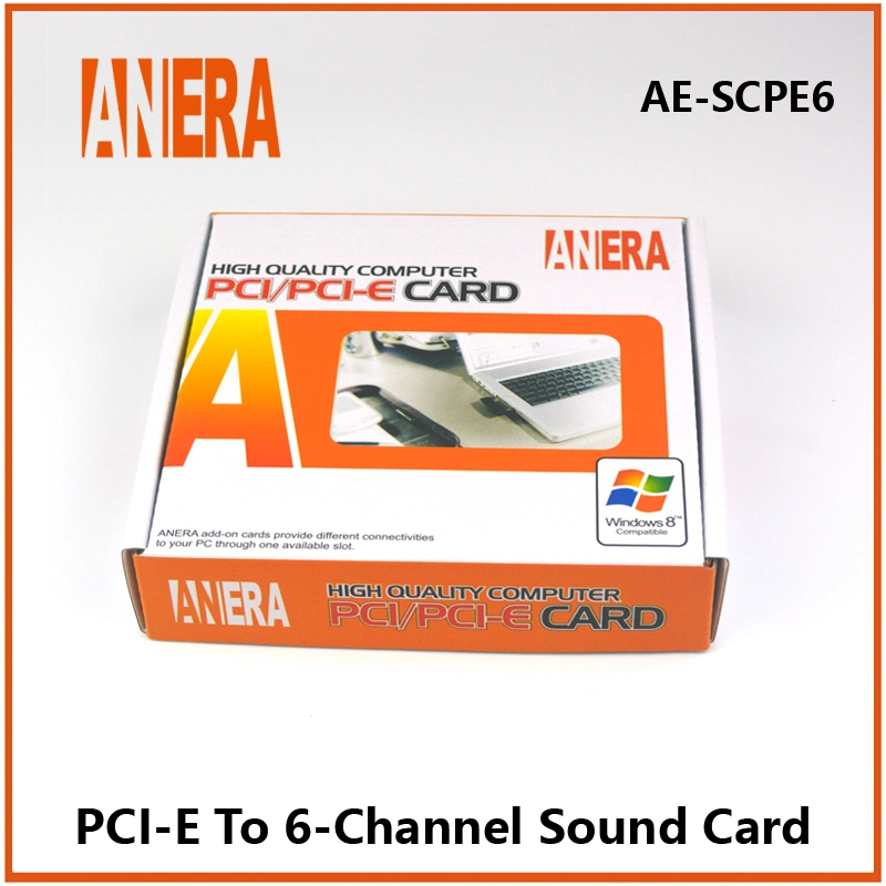 Anera Hot Sale CMI8738 PCI-E 6-Kanal Soundkarte PCI Express Audio 5,1 Kanal Interne Soundkarte