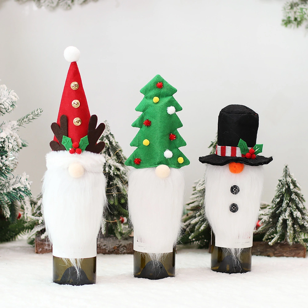 Christmas Tree Wine Bottle Set Rudolph Wine Bottle Cap Kitchen Table Dress up Props