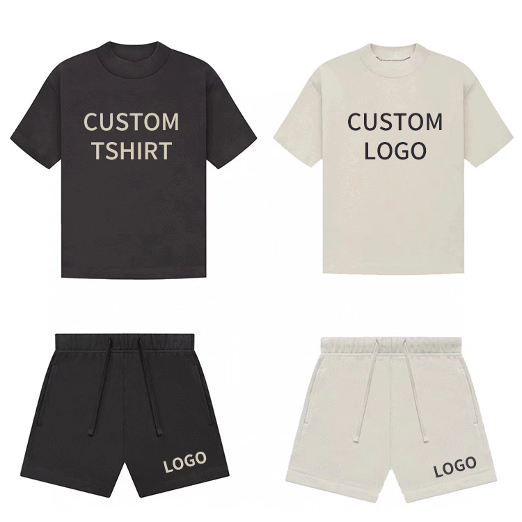 Custom OEM ODM Luxus Baumwolle Sommer einfarbig Massiv Blank Kinder Jungen Trainingsanzug Mädchen Kinderkleidung 2-teilige T-Shirt Shorts Sets für Kinder tragen