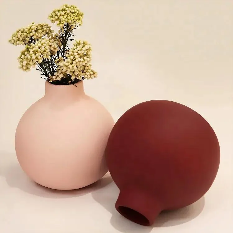 Morandi Ins Creative Nordic Dry Flower Decoration Silicone Ceramic Vase for Home Hotel Decoration