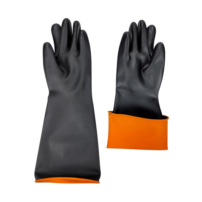 45cm Double Colors Food Grade Hand Protection Acid and Alkaline Chemical Resistant Thicker Gloves Anti Oil Work Safety Gloves