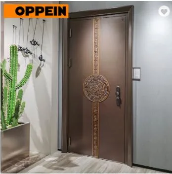 precio de fábrica Oppein Puertas de entrada Residencial Puerta de seguridad de acero