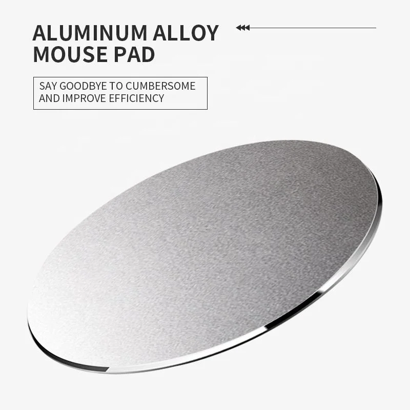 Aluminum Alloy Round Mouse Pad Mat Hard Smooth Ultra-Thin Waterproof Fast and Accurate Control Mouse Pad