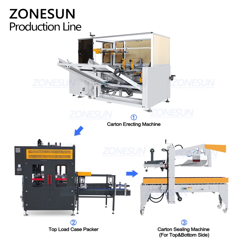 Zonesun botella de bebida automática Caser Packer línea de embalaje de cartón