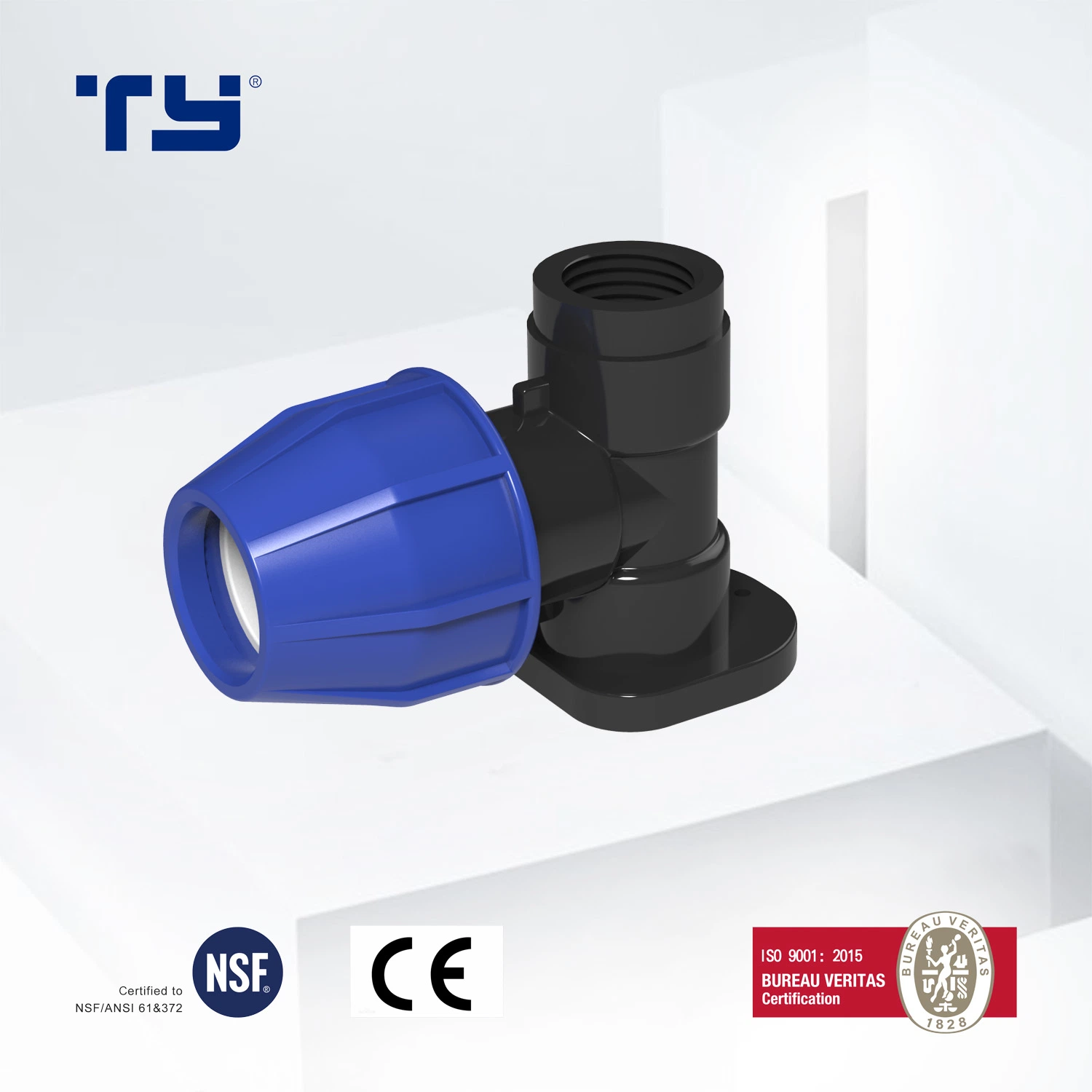 PP Flange Adaptor PP Compression Irrigation Pipe Fittings Threads Can Matchiso7, DIN En 10226, ASME B1.20, or BS 21