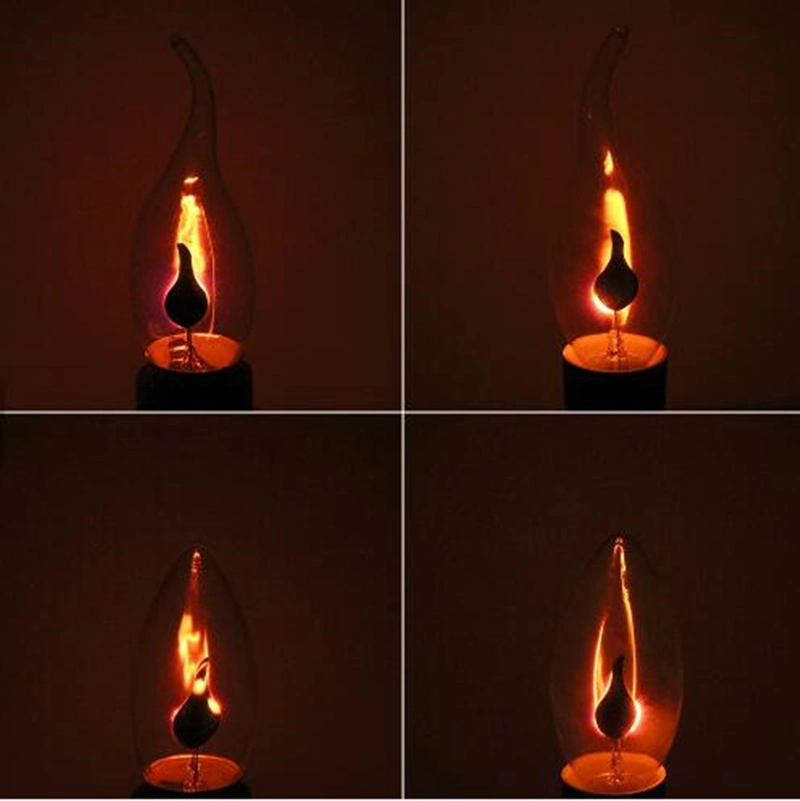 3W Эдисон мерцание свечи наконечника лампу E27 220V винт энергосберегающие лампы декоративные лампы пламени пожара C35
